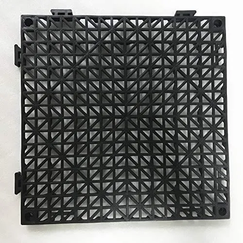 12 Pack Modular Interlocking Cushion 11.5" x 11.5" Mat Floor Tile Mats Drain Pool Patio Balcony Yard Pet Area Washer Pad(Black)