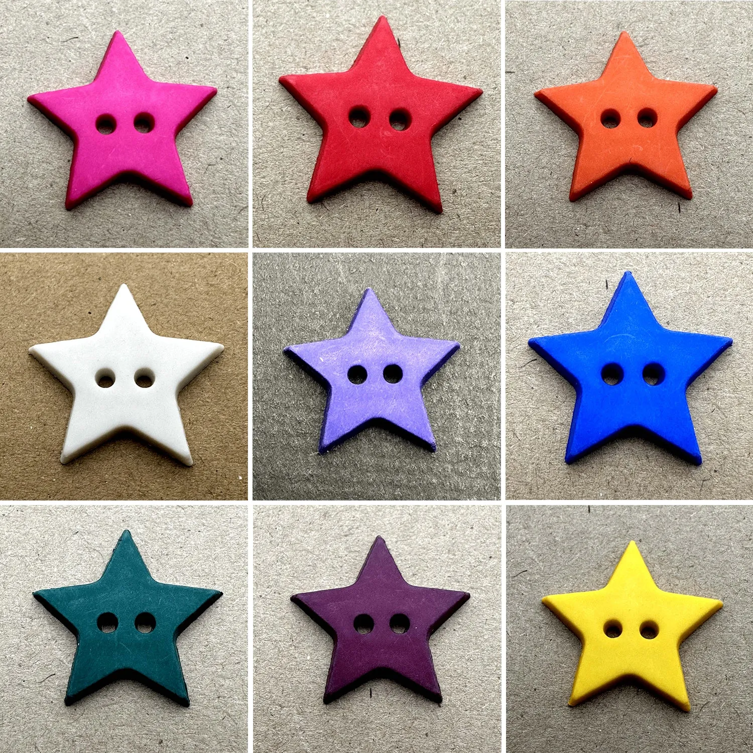 2 Hole Matt Star Button 25mm