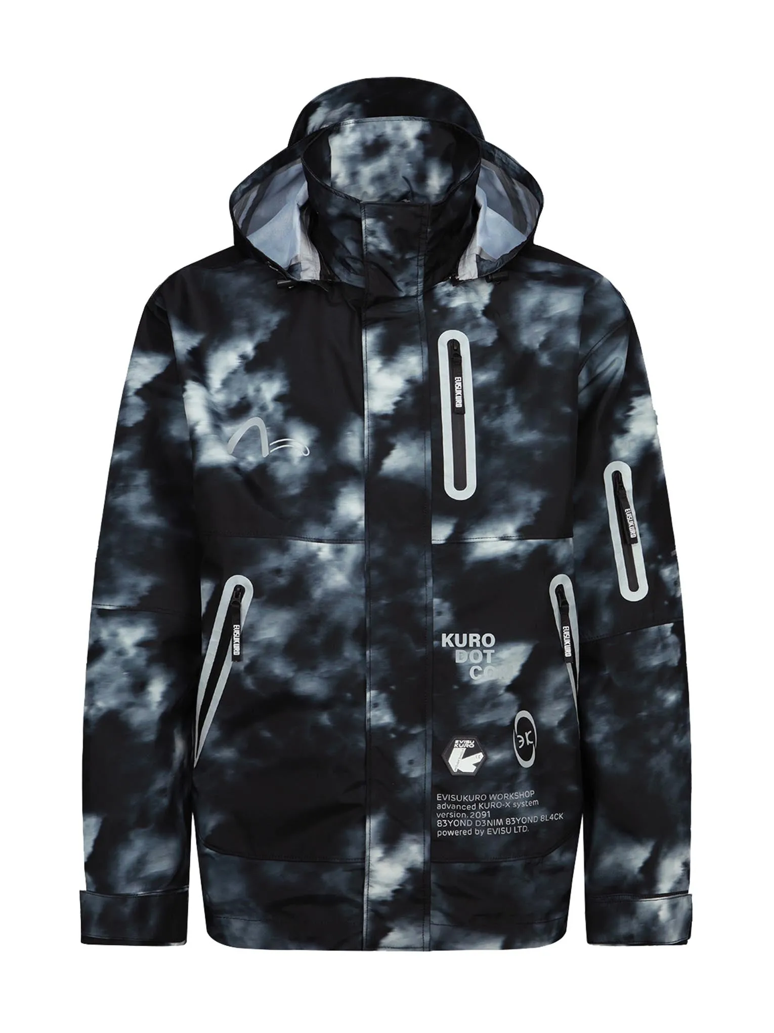 Allover Digital Print Hooded Windbreaker