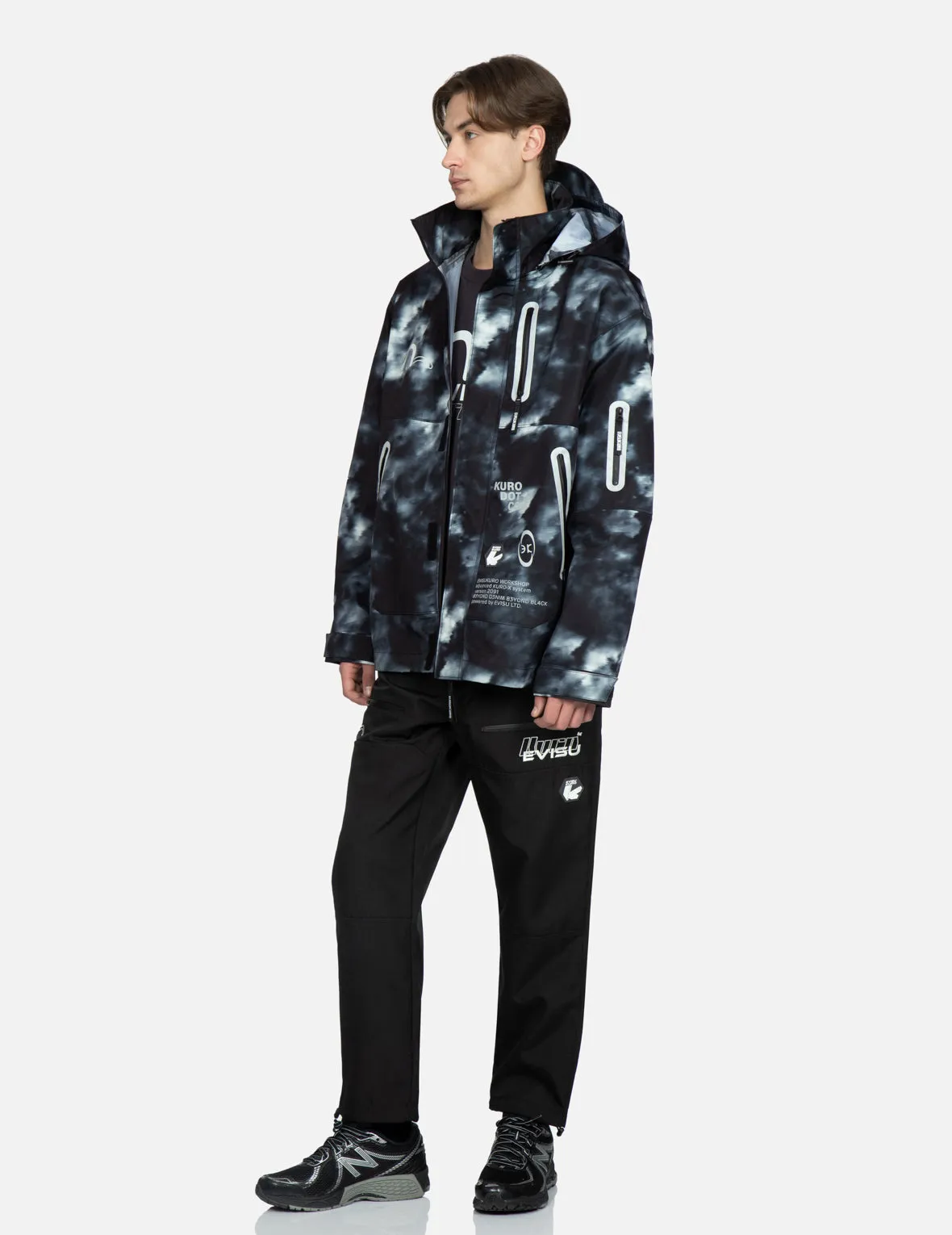 Allover Digital Print Hooded Windbreaker