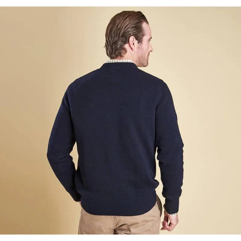 Barbour Nelson Essential Lambswool Crew Neck Mens Jumper - Navy