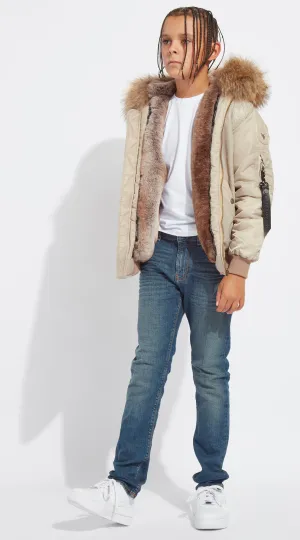 Boys Nude Luxy Fur Bomber