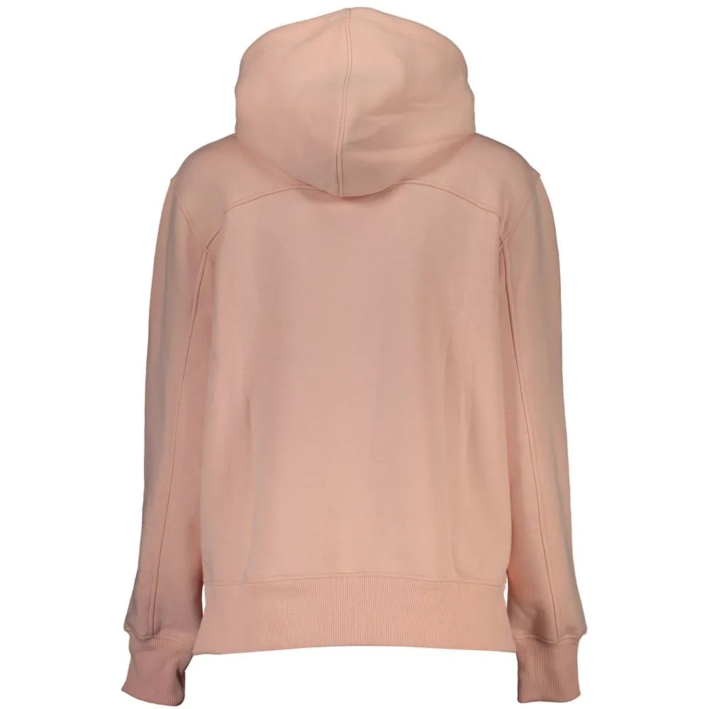 Calvin Klein Chic Pink Fleece Hooded Sweatshirt with Logo Embroidery