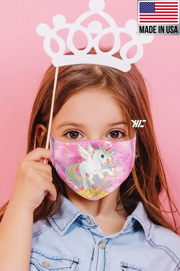 Children's face mask - Unicorn design washable mask