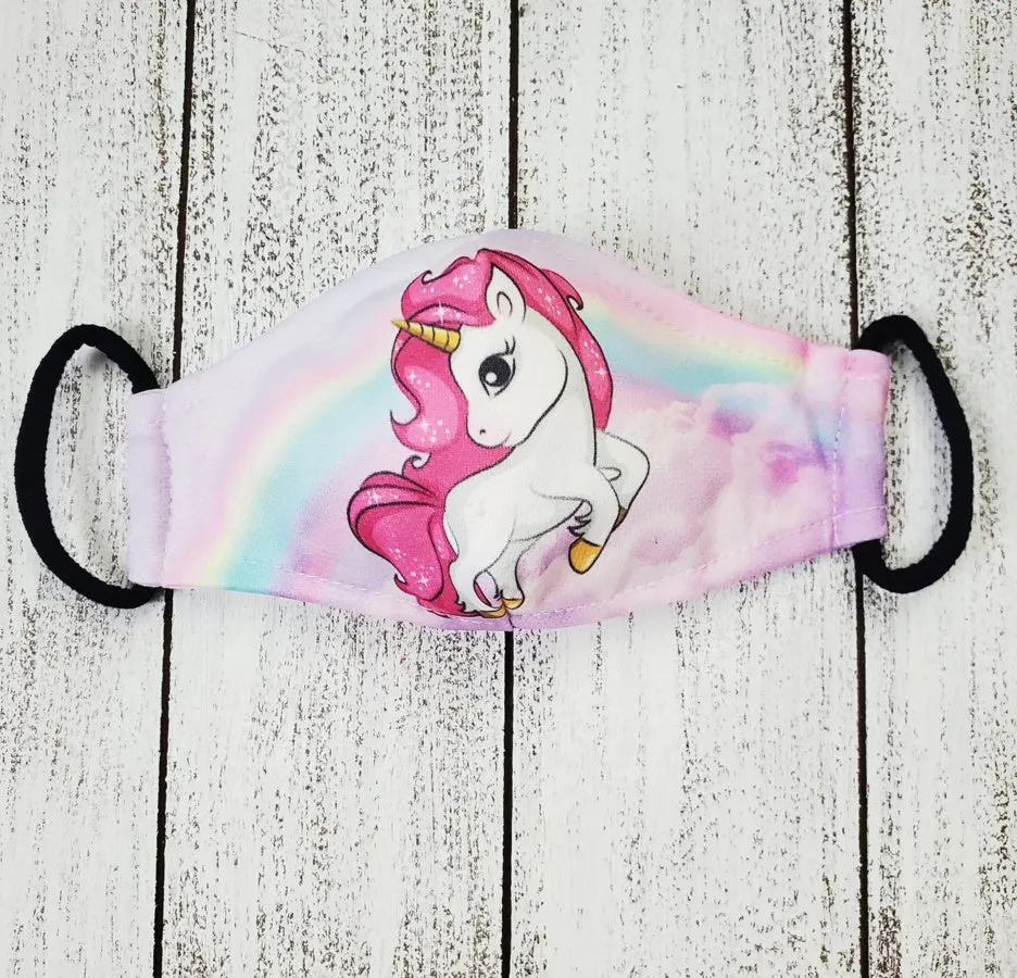 Children's face mask - Unicorn design washable mask