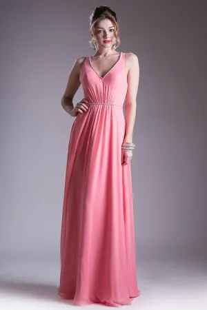 Coral Long Evening Dress