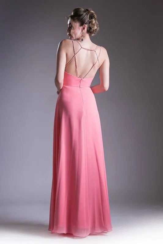 Coral Long Evening Dress