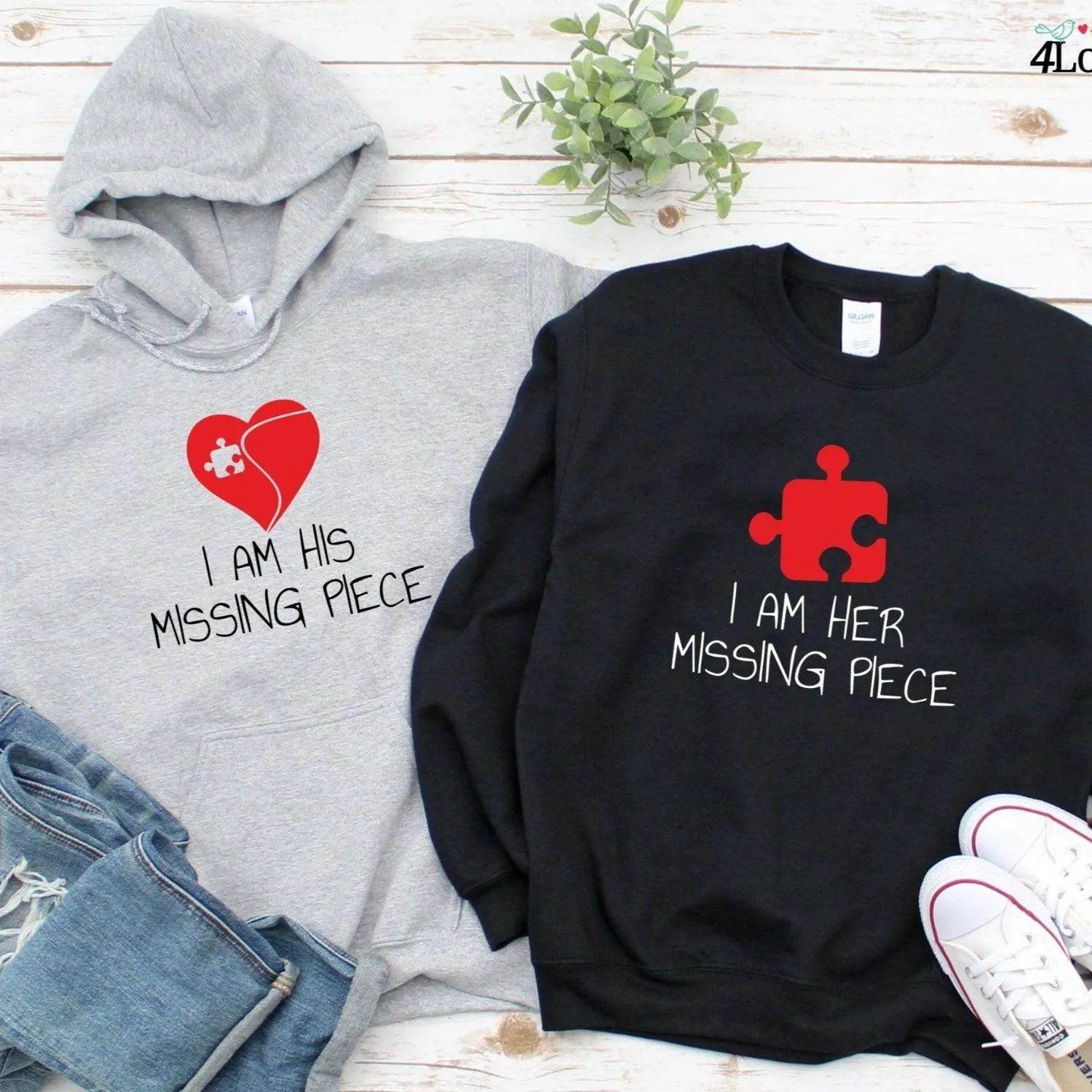 Couple's Matching Set: "I'm Her/His Missing Piece" - Witty & Adorable Outfits, Perfect Gift