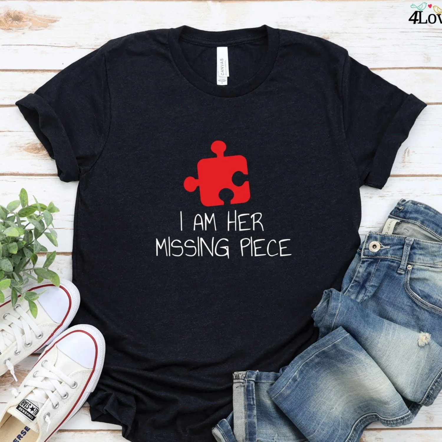 Couple's Matching Set: "I'm Her/His Missing Piece" - Witty & Adorable Outfits, Perfect Gift