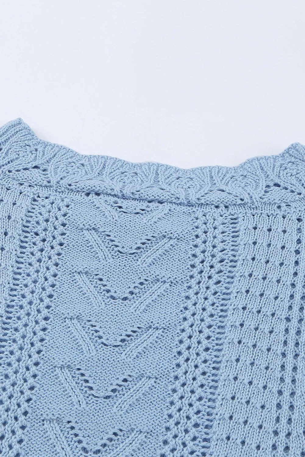 Crochet Lace Pointelle Knit Sweater