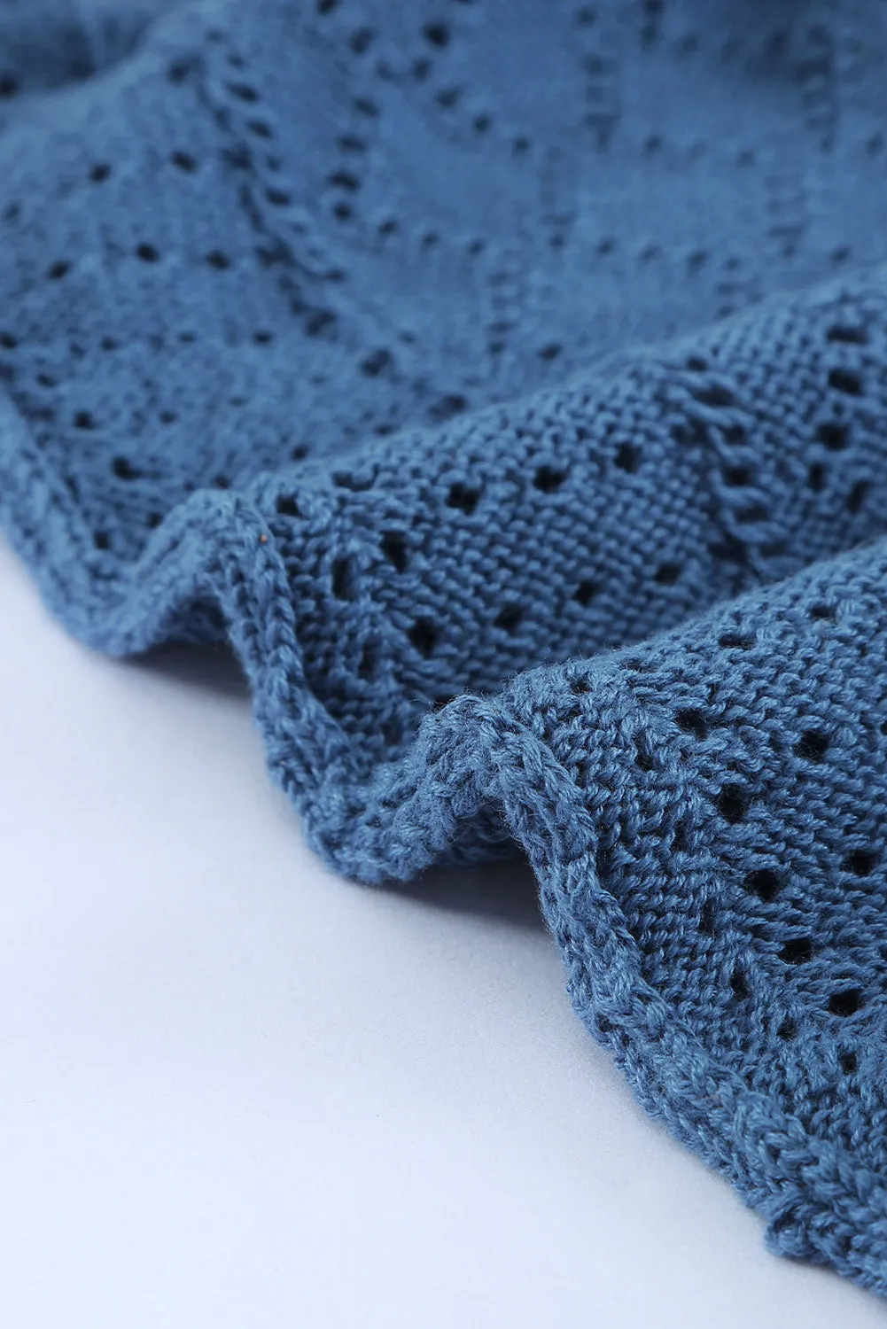 Crochet Lace Pointelle Knit Sweater