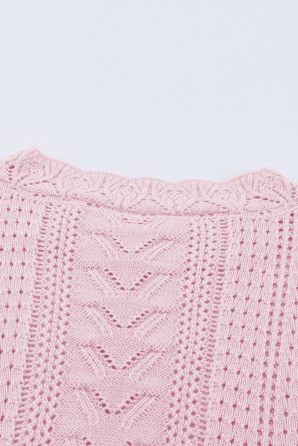 Crochet Lace Pointelle Knit Sweater