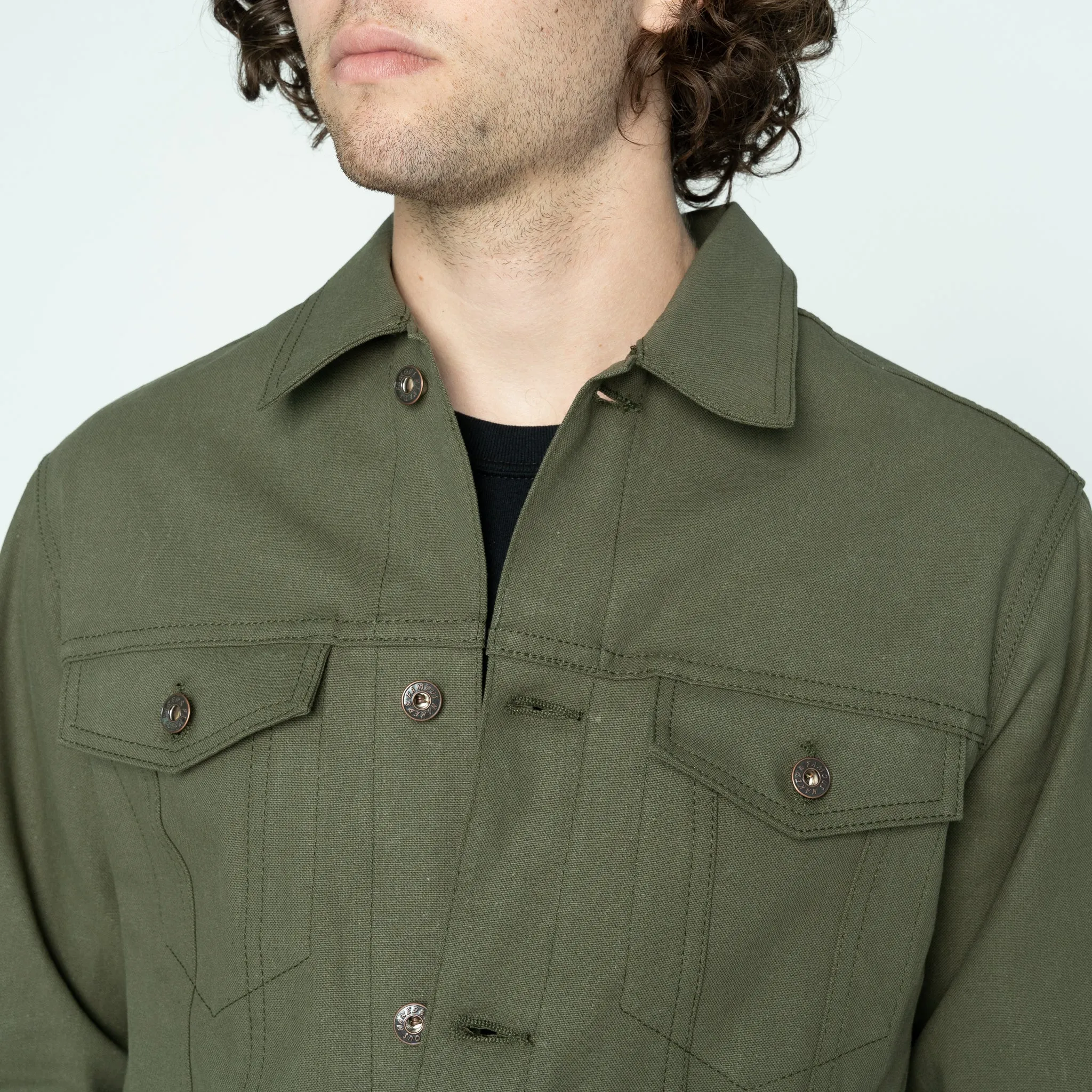 Denim Jacket  - Army Green Duck Selvedge