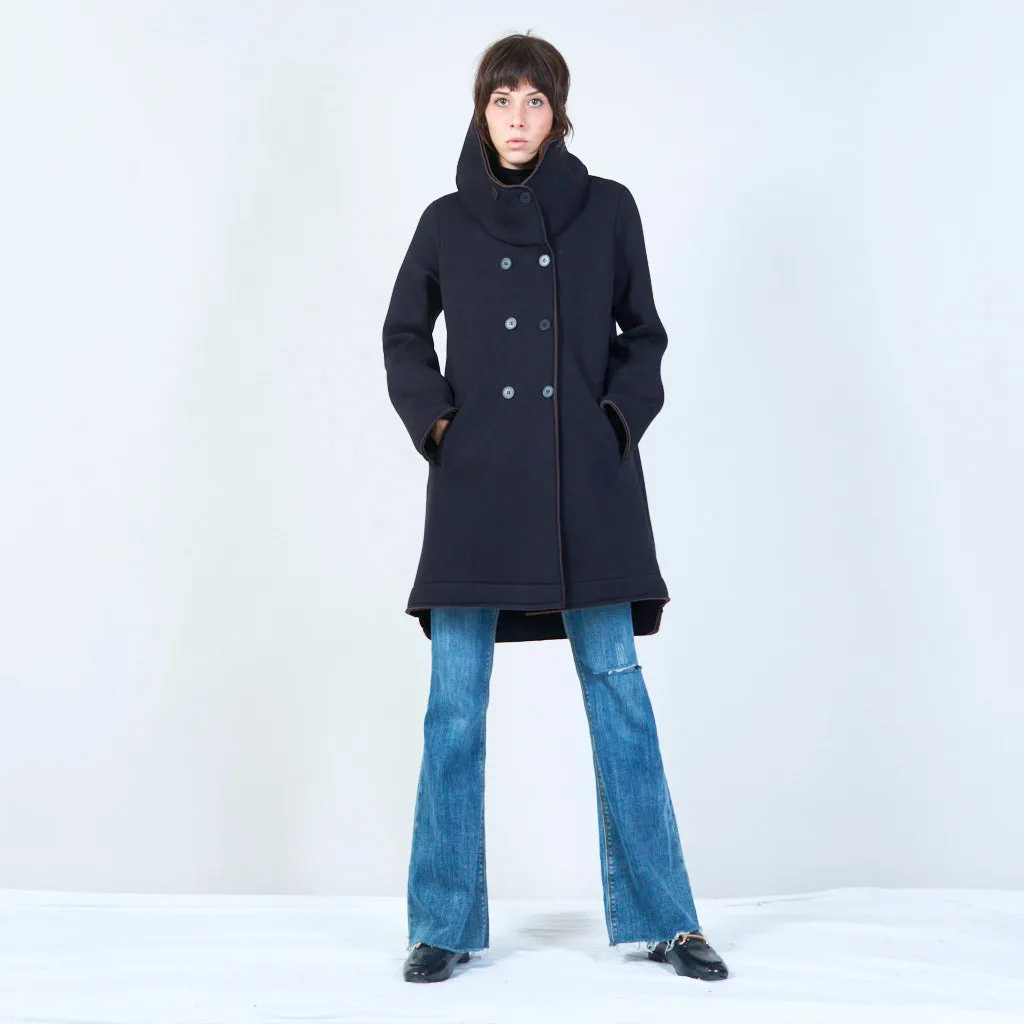 Double-breasted coat with shawl collar wholesale