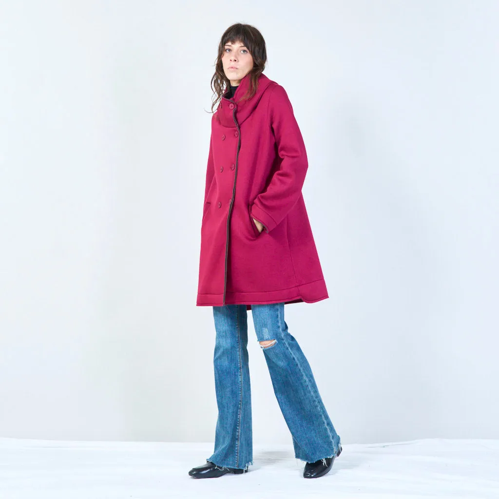 Double-breasted coat with shawl collar wholesale