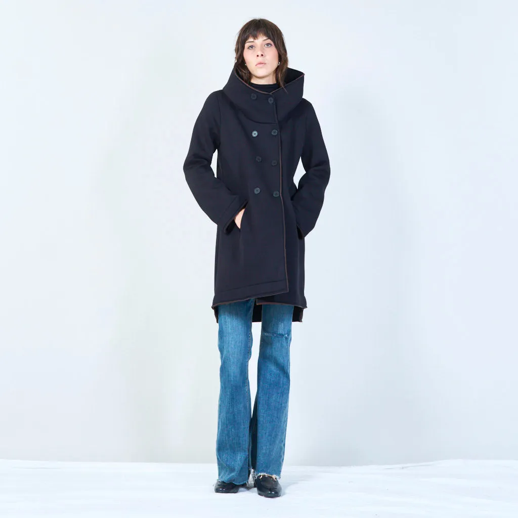 Double-breasted coat with shawl collar wholesale