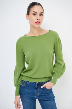 Elegant boat neck sweater wholesale