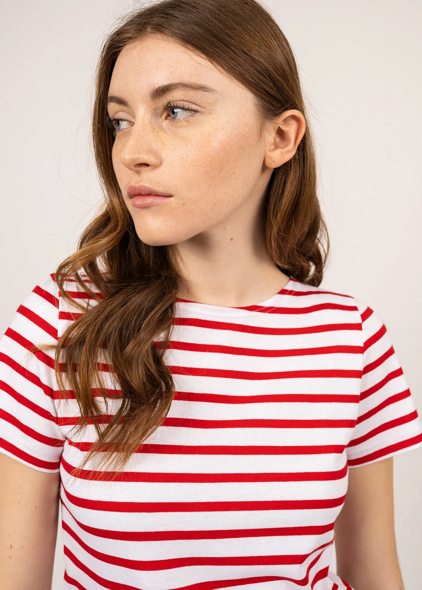 Etrille short sleeve striped sailor shirt - regular fit, in light cotton (NEIGE/TULIPE)