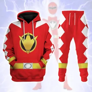 Gearhomie Red Ranger Dino Thunder Hoodies Sweatshirt T-shirt Hawaiian Sweatpants