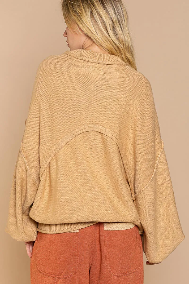 Hacci Pullover Balloon Sleeve Sweater | POL