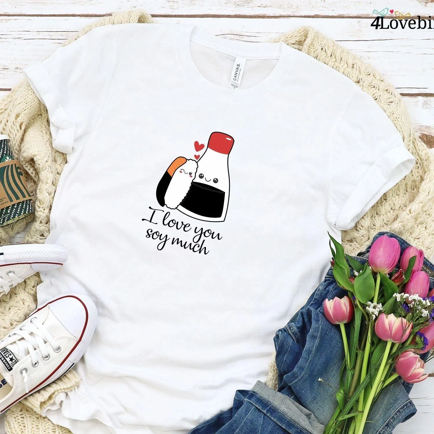 I Love You Soy Much Matching Outfits - Perfect for Food Lovers & Casual Style Enthusiasts