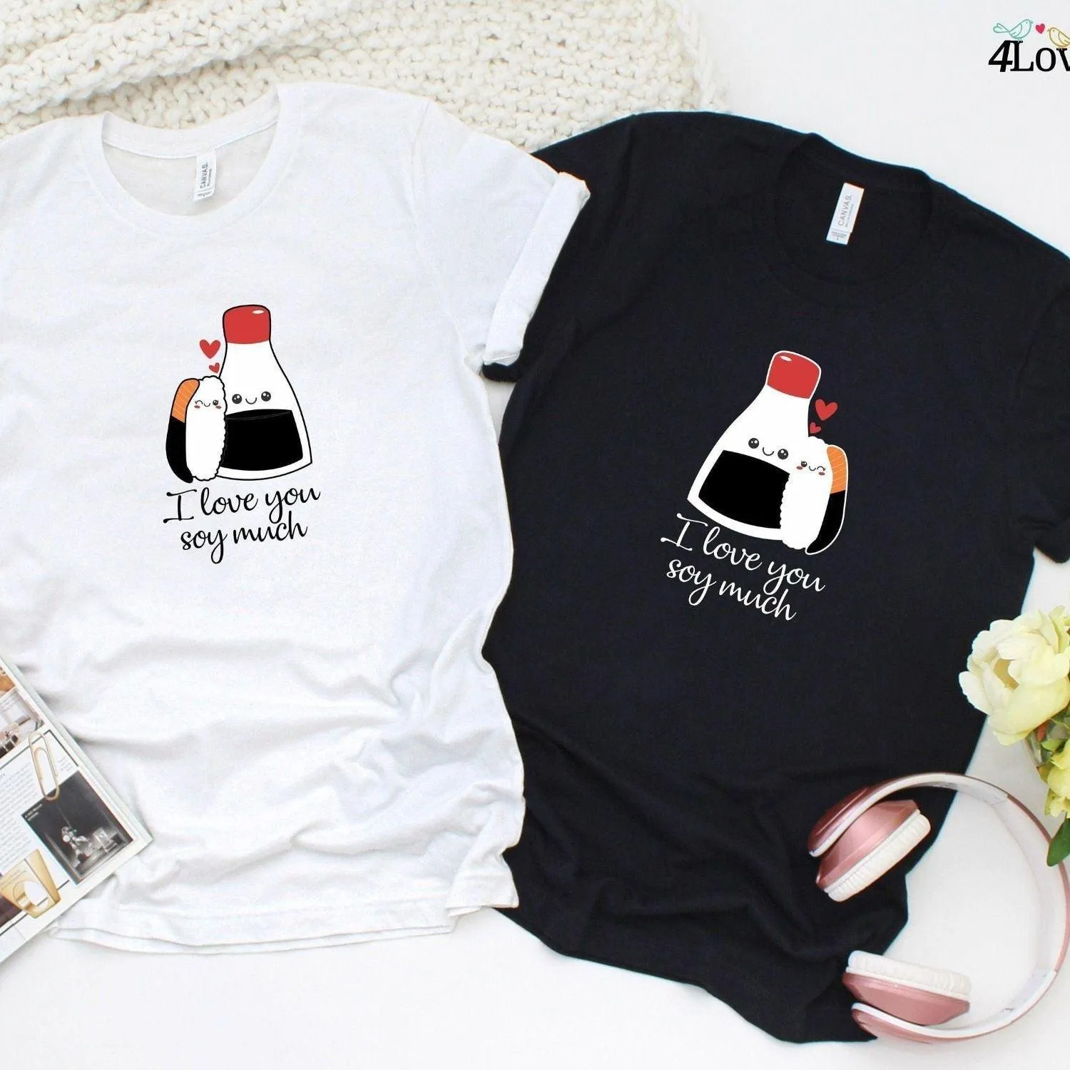 I Love You Soy Much Matching Outfits - Perfect for Food Lovers & Casual Style Enthusiasts