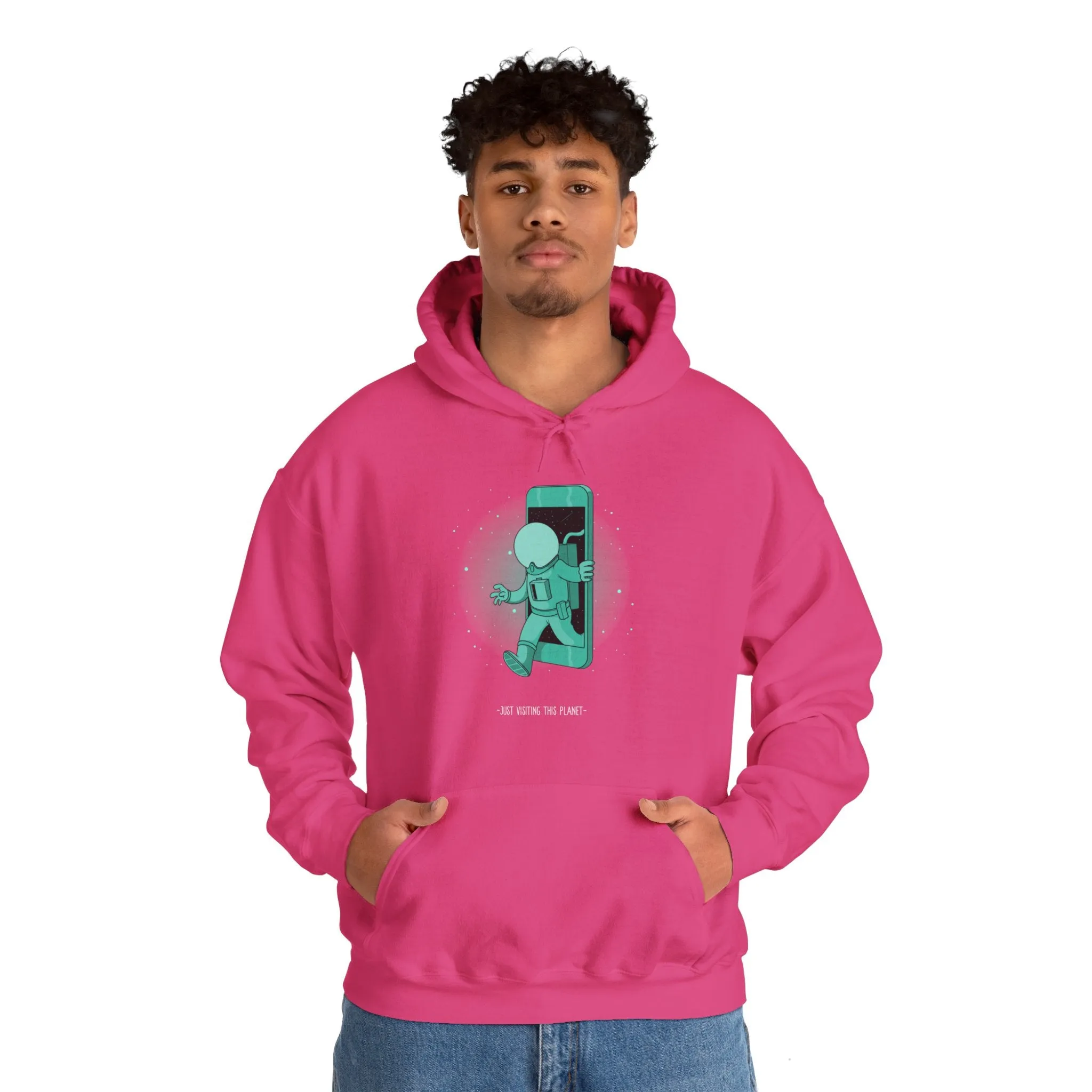 Just Visiting This Planet Funny Sci-Fi Hoodie