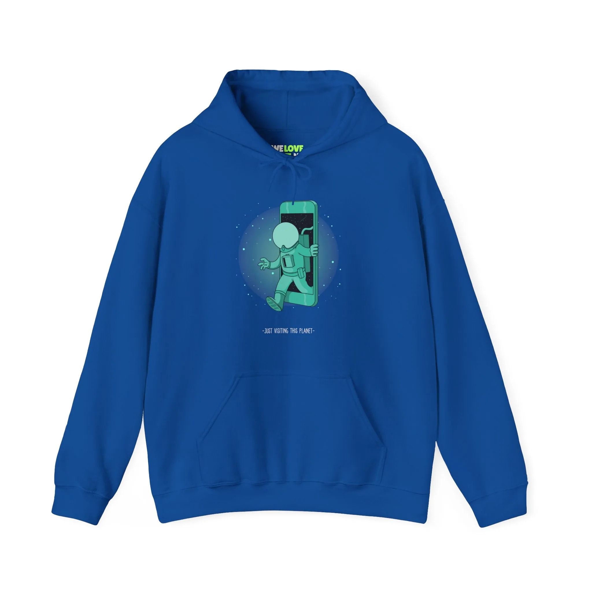 Just Visiting This Planet Funny Sci-Fi Hoodie