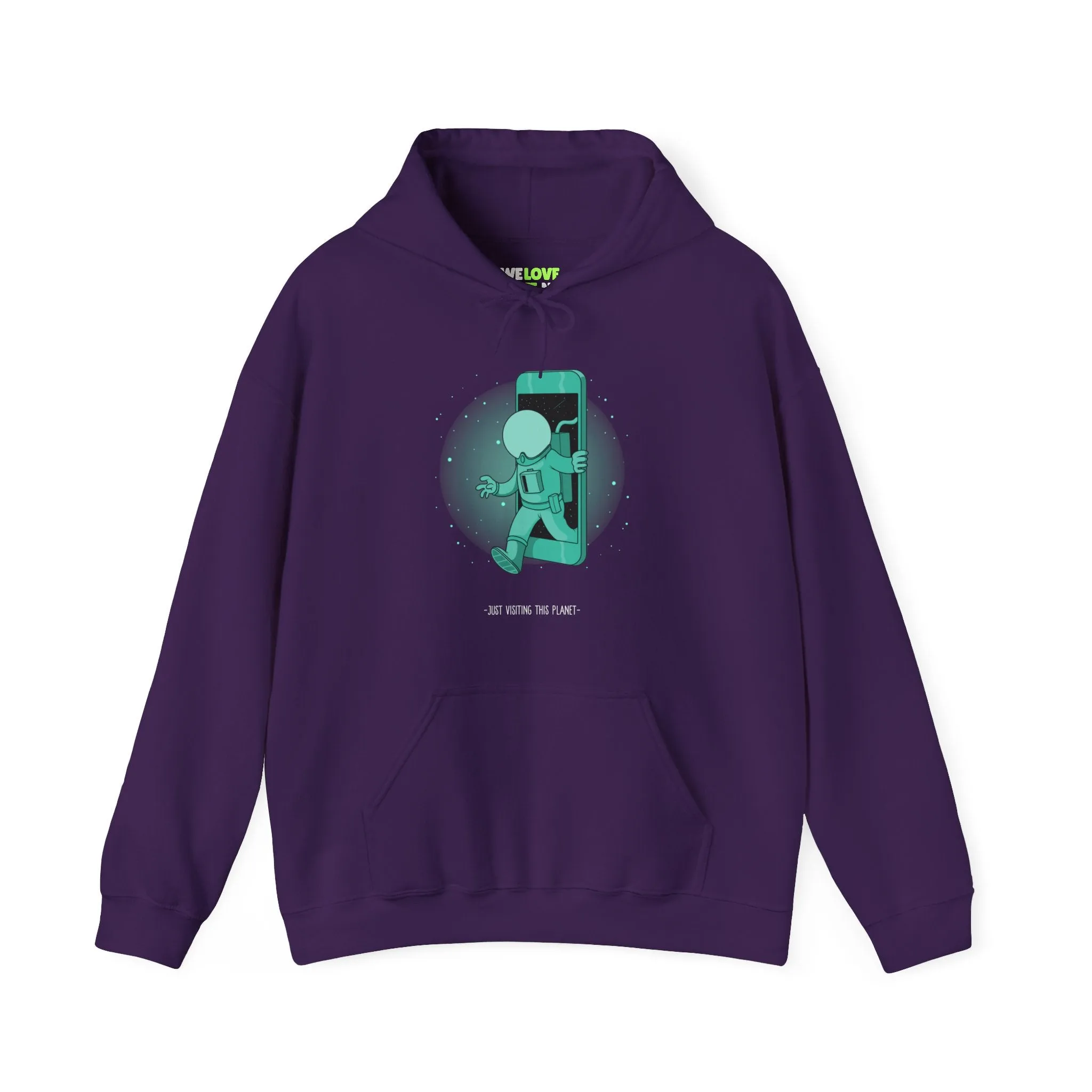 Just Visiting This Planet Funny Sci-Fi Hoodie