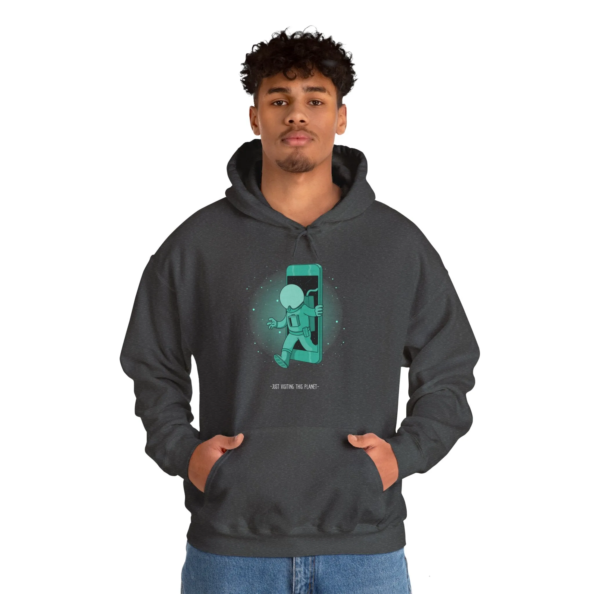 Just Visiting This Planet Funny Sci-Fi Hoodie