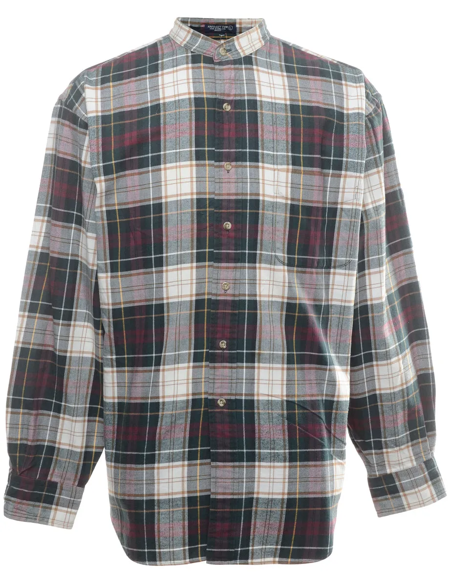 Long Sleeved Checked Shirt - XL