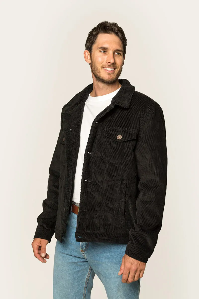 Milawa Mens Corduroy Jacket - Black