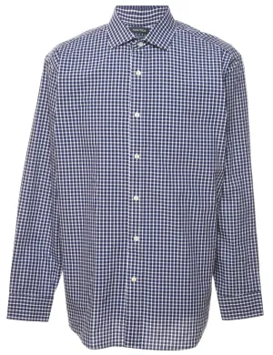 Nautica Navy & White Gingham Shirt - XL