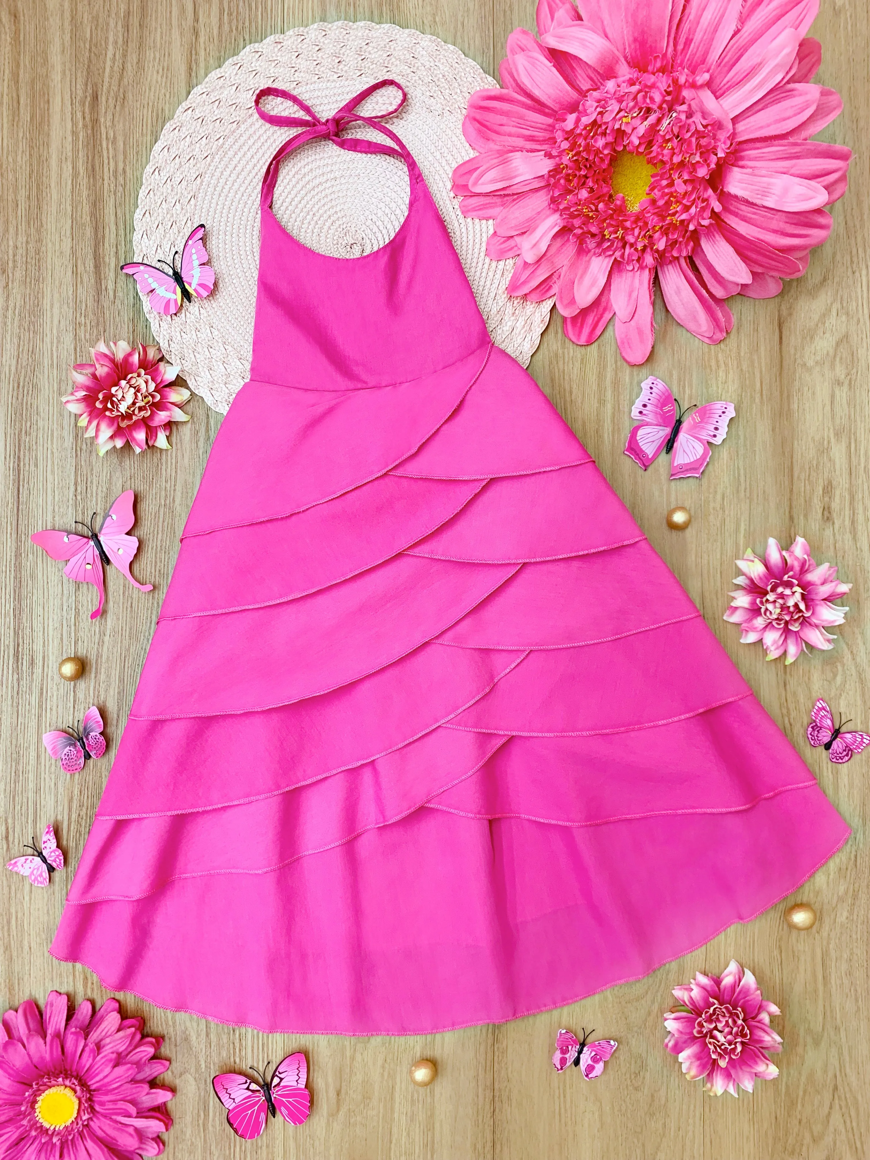 Pretty Petal Pink Tiered Dress