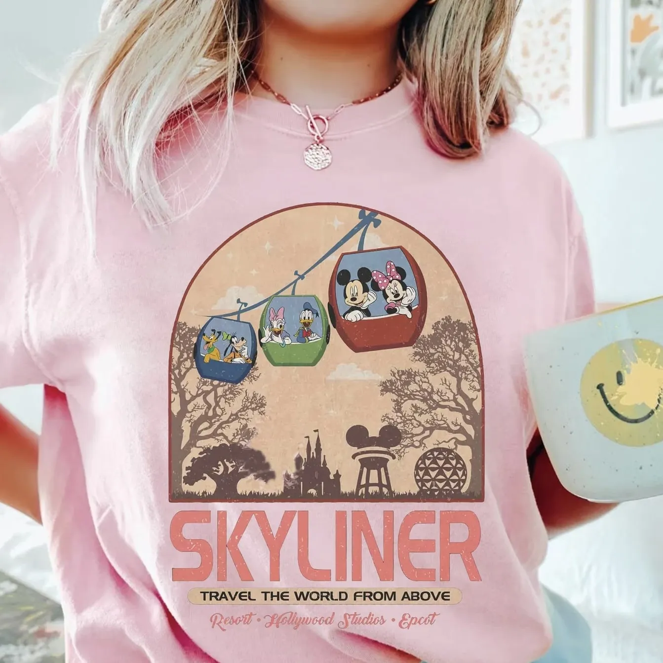 "Vintage Mickey and Friends Skyliner" Matching Couple Hoodies - Custom Embroidered Sweatshirts For Couples