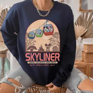 "Vintage Mickey and Friends Skyliner" Matching Couple Hoodies - Custom Embroidered Sweatshirts For Couples