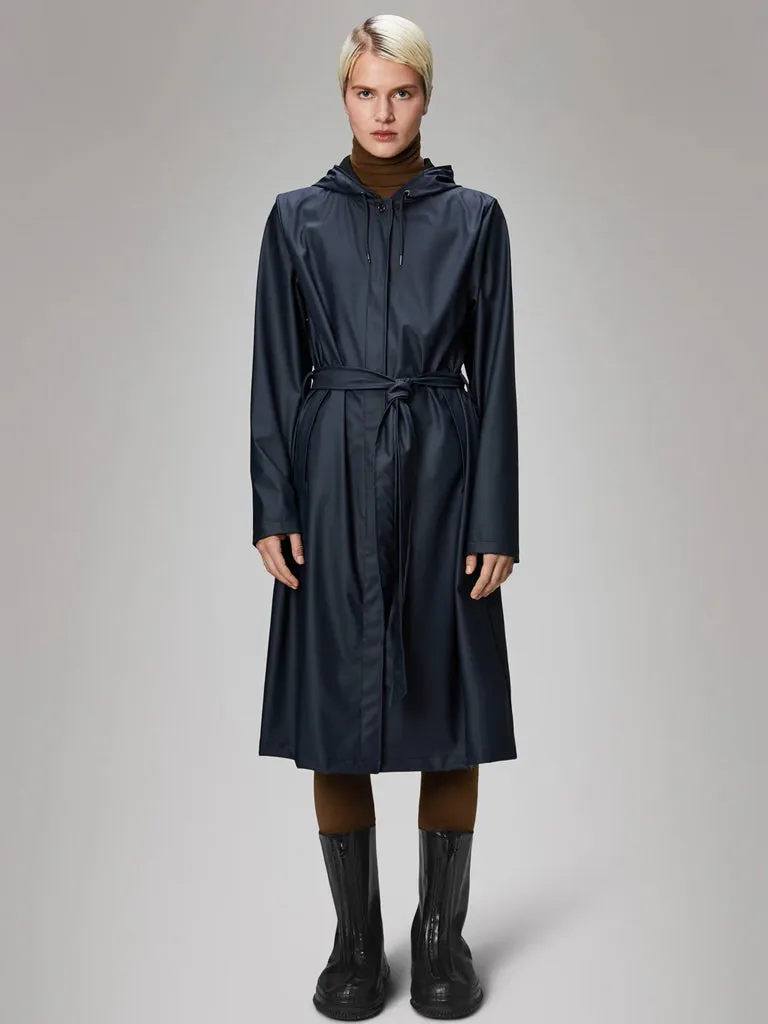 Rains A-Line Longer Jacket in Navy