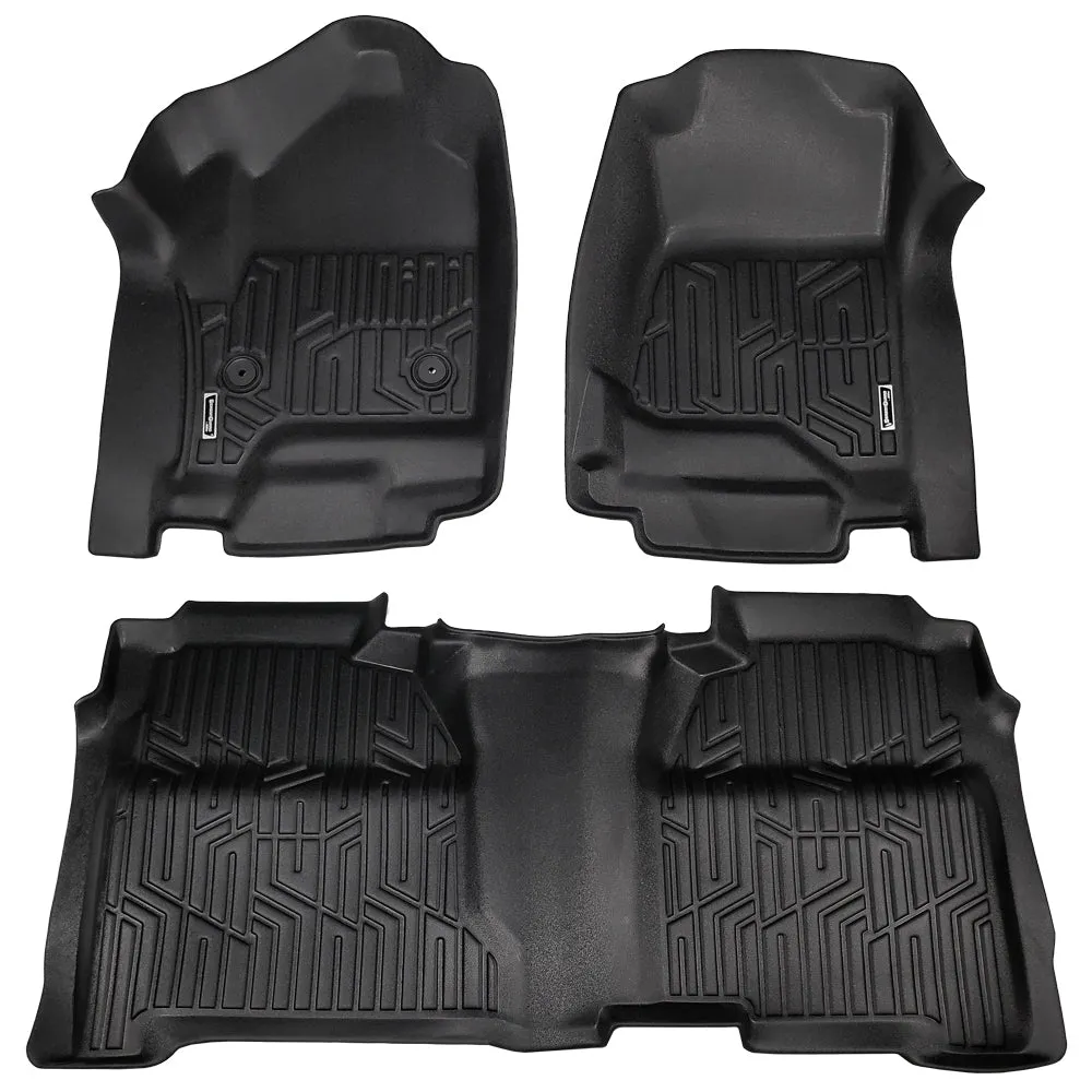 Season Guard Floor Mat Liner, Chevrolet Silverado 1500 Crew Cab 2014-2018 Front and Rear Seat 3pc