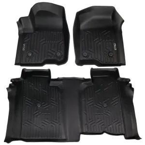 Season Guard Floor Mat Liner, GMC Sierra Denali 1500 Crew Cab 2019-2020 Front and Rear Seat 3pc