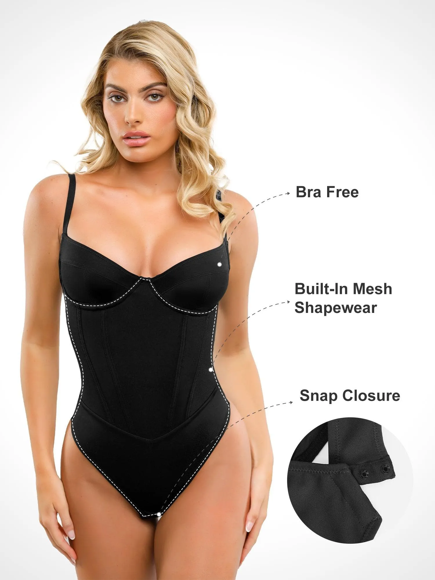 Shapewear Tummy Control Corset Thong Bodysuit