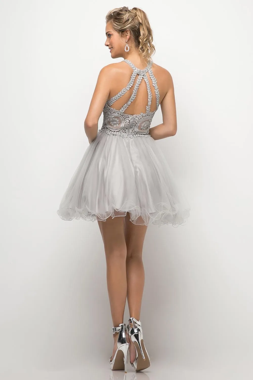 Silver Queen Tulle Short Dress