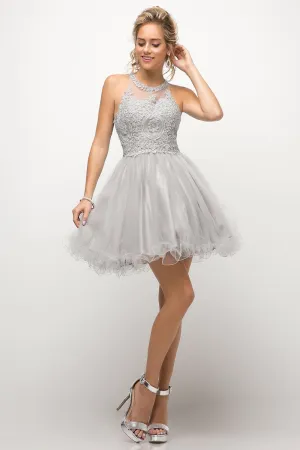 Silver Queen Tulle Short Dress