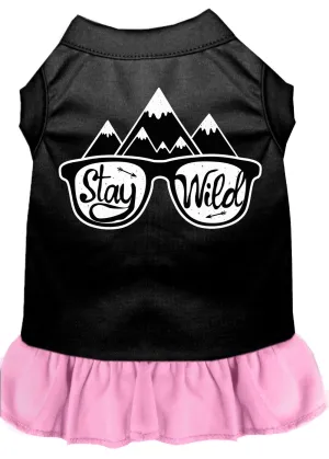 Stay Wild Screen Print Dog Dress Black With Light Pink Xxl (18)