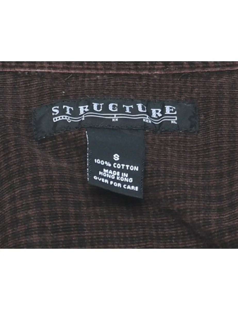 Structure Corduroy Checked Shirt - S