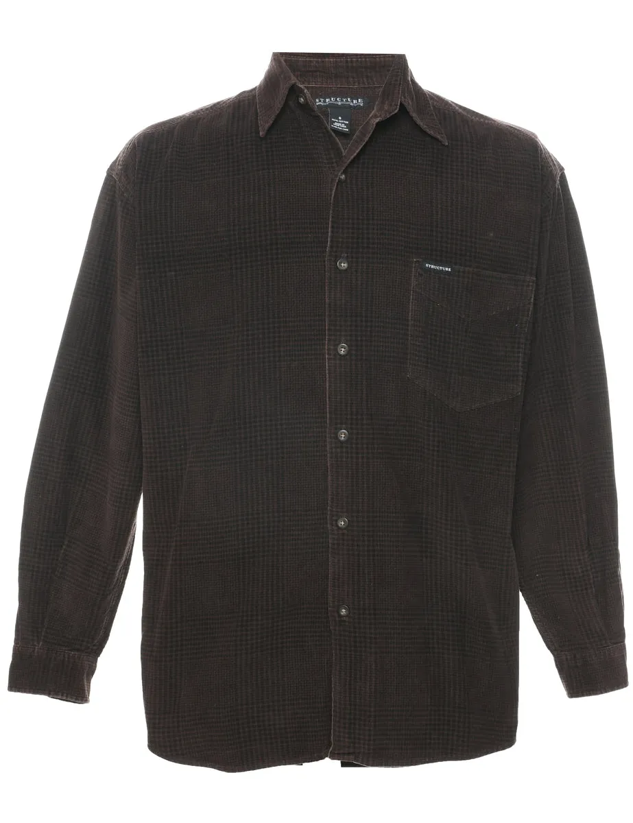 Structure Corduroy Checked Shirt - S