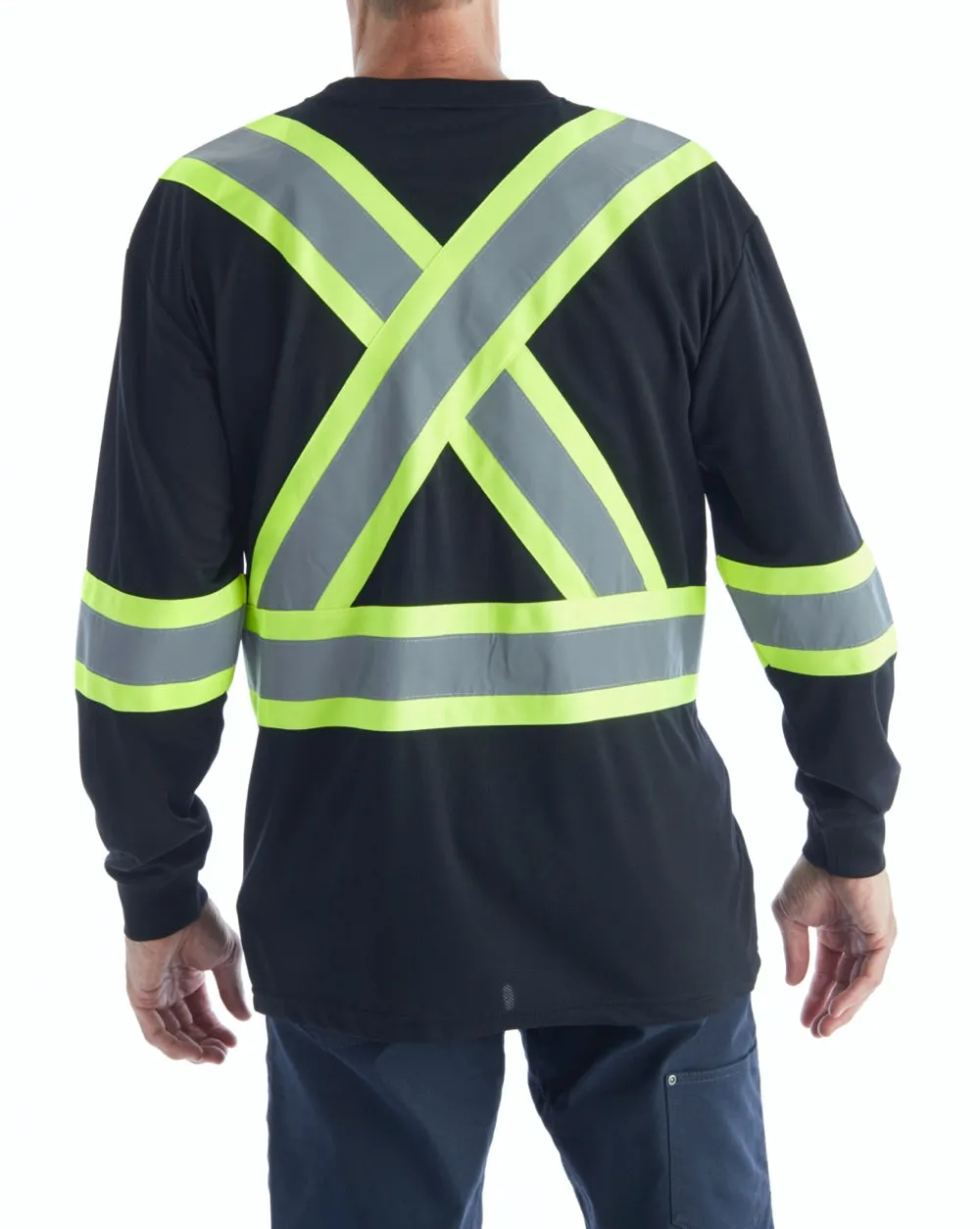 Terra Hi-Vis Long Sleeve Work Shirt  116525BK - Black