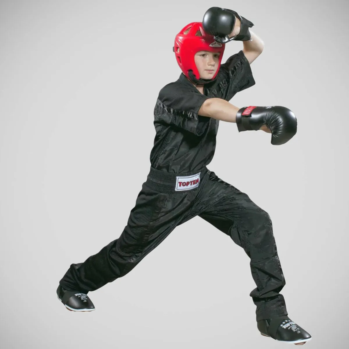 Top Ten Kids Mesh Kickboxing Pants Black/Black