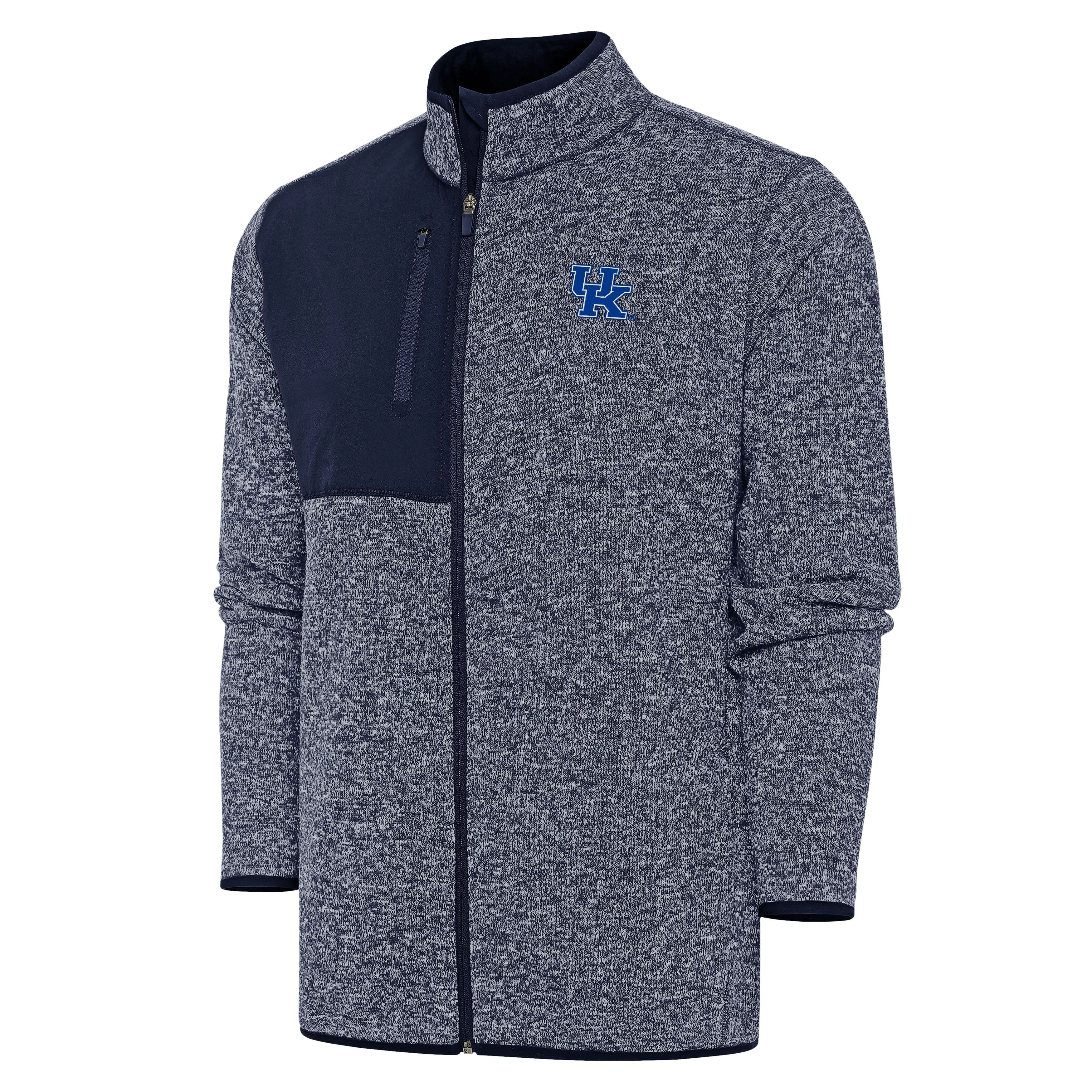 University of Kentucky Fortune Full Zip Jacket in Navy Heather by Antigua