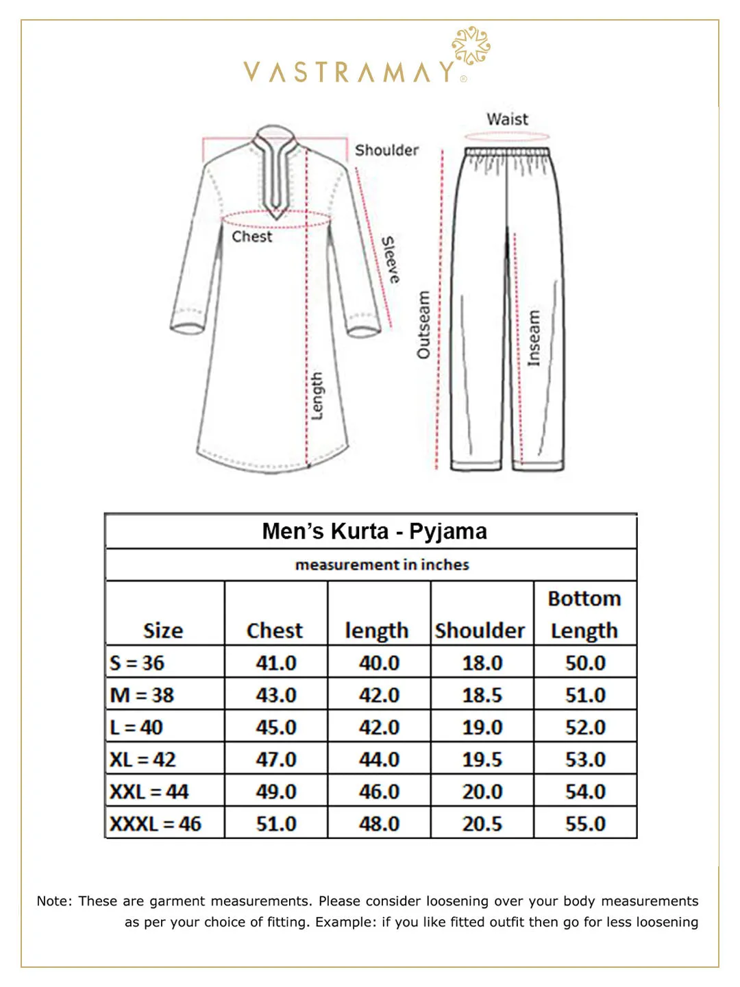 VASTRAMAY Beige Cotton Kurta and Pyjama