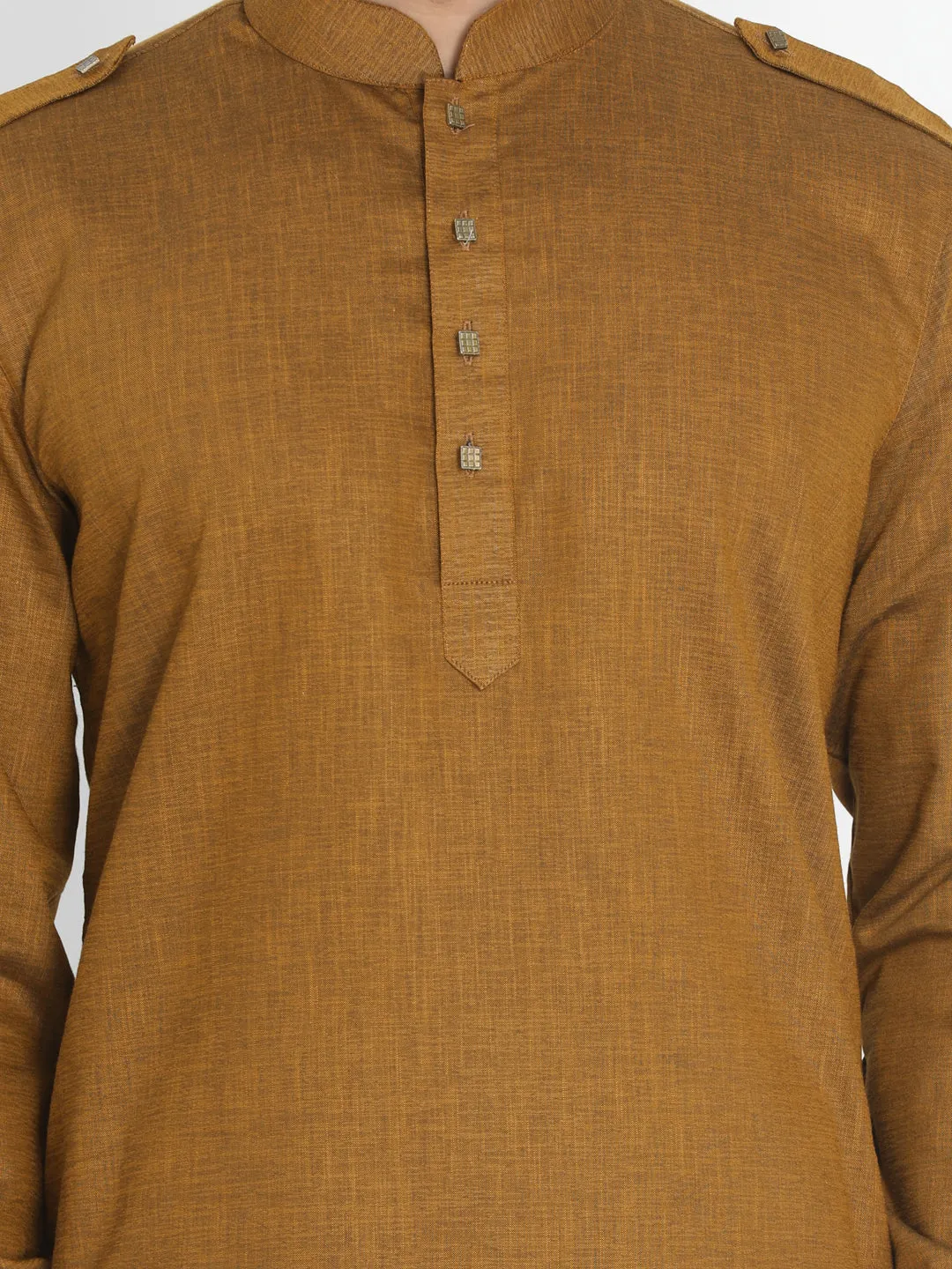 VASTRAMAY Men's Brown Cotton Kurta